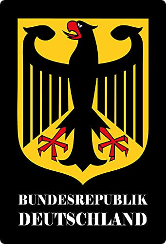 Blechschild 20x30cm gewölbt Wappen Flagge Bundesrepublik Deutschland Deko Geschenk Schild