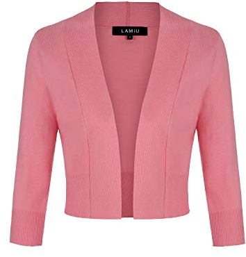 MINTLIMTI Giacca da Cardigan Lavorata a Maglia a Maniche Lunghe da Donna per Maglione Bolero Rose M