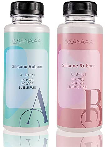 SANAAA Kit de Silicona Líquida, para la Fabricación de Moldes de Silicona, No Tóxica Y Rápida 1: 1 Caucho Silicona para Moldes de Resina, Fundición, Fabricación de Resin, Manualidades (1000g)