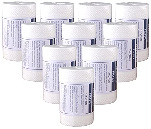 10 Stück PP -sedimentfilter, 5 Zoll 1 Mikron Ersatz-Baumwoll-Wasserfilterelement, Verwendet Für den Filter der Spülen-umkehrosmoseanlage
