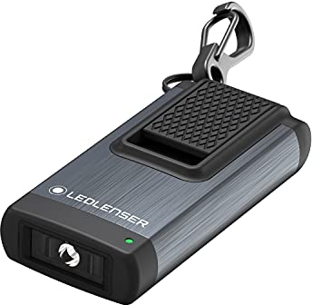 Ledlenser Schlüsselbundleuchte K4R 120 Lumen | 4 GB Taschenlampe LED aufladbar | Mini Taschenlampe grau | Schlüsselanhänger Taschenlampe LED | Mini Taschenlampe aufladbar