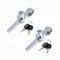 Sliding Glass Door Ratchet Lock with Keys, Lehgth 138mm Showcase Cabinet Sliding Lock, Sliding Blade Saw Lock, Each Lock Has Different Key, 2 Pcs, Silver