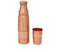 Zap Impex Wasserflasche aus reinem Kupfer mit Glas für ayurvedische Vorteile Travellers Hammered Water Bottle 900ml