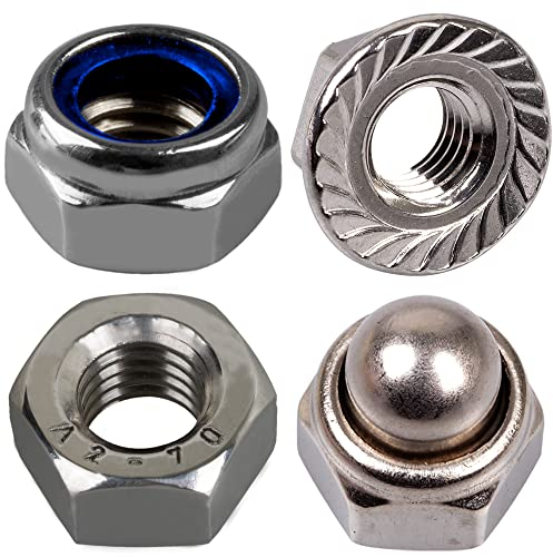 Stahlia Sicherungsmuttern Sechskantmuttern M8 (100 Stück) selbstsichernde Muttern Edelstahl A2 V2A DIN 985 Stoppmuttern Edelstahlmuttern Schraubenmuttern Muttern Set