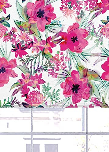 Listercartwright Frida Floral Blackout Roller Blinds Windows Blind Easy Fit Child Safety Included(White, 180 cm Width x 140 cm Drop)