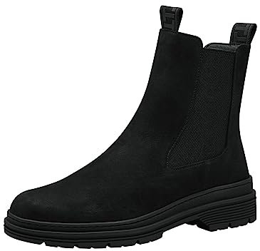 Tamaris Damen Chelsea Leder bequem; BLACK, EU 40