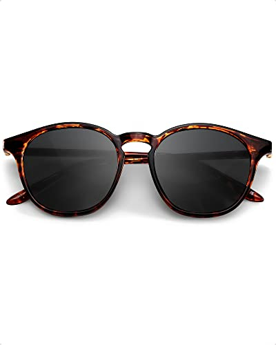 SIPHEW Sonnenbrille Herren Polarisiert Retro Vintage Rund Gläser Brille mit 400 UV Schutz Sunglasses for Sport Freizeit
