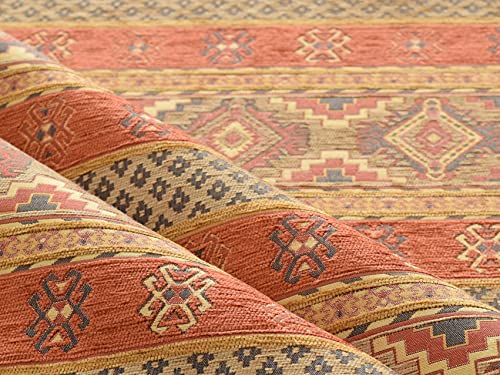 Kelim-Muster, Polsterstoff, Kelim, Bohemian, Boho, Wandteppich, Tribal, Südwesten, Türkisch, Persisch, Marokkanisch, marokkanisch, marokkanisch, ethnischer Stoff, Meterware (1) (139,7 x 274,3 cm)