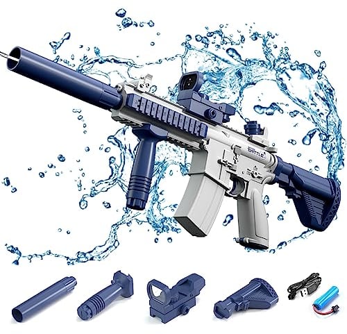 Maxee Elektrische Wasserpistole, M416 EIN-Knopf Automatische Spritzpistolen, Spielzeug Wasserpistole für Kinder Erwachsene Sommer Schwimmbad Party Strand im Freien