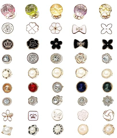 MIVAIUN 45 Pièces Broche de Boutons Boutons de Broche de Chemise Boutons de Broche de Sécurité, Couvrant Boutons, Bouton de Prévention d'Exposition Accidentelle pour Vêtements Cardigan (45 Pièces)