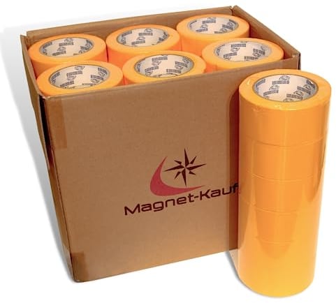 [20 Rollen] KrokTape Malerkrepp 50mm x 50m Malerband Gold Kreppband - Goldband Maler Klebeband Für Scharfe Kanten - Abdeckband für Malerarbeiten und Auto Lackierung