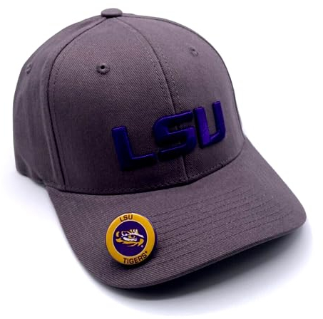 LSU University MVP Hat Classic Tigers Adjustable Team Logo Embroidered Cap, Grau, Einheitsgröße
