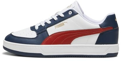 PUMA Unisex Caven 2.0 Sneaker, White-Mars Red-Club Navy, 41 EU