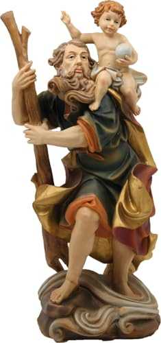 FADEDA Hlg. Christopherus/Höhe:21 cm/handbemalt/detailgetreue Krippen Figuren - Weihnachten Tisch Dekoration Krippe Zubehör