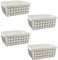 MOUYAT 4 PCS Wire Storage Basket with Removable Liner, Stackable Chest Freezer Baskets, Black Wire Basket Storage Organiser with Handle for Kitchen, Bathroom, Pantry, Closet, Cabinet, Freezer, Shelf