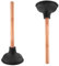 Heavy-Duty Toilet Plunger Unblocker with Professional Tool for Bathroom Kitchen Shower and Sinks Cleaning Plunger 28cm(11inch) Wooden Handle and 11cm(4.5inch) Rubber Suction Cup Easy Cleaning Plunger
