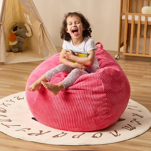 Cansunna Pouf poire en forme de larme (petit, rose)