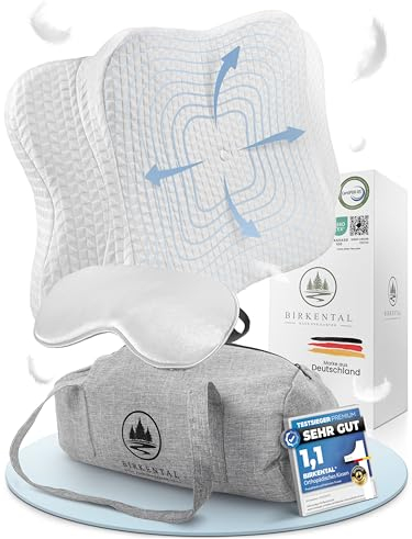 Birkental Orthopädisches Kissen Set - höhenverstellbares Kopfkissen als Nackenstützkissen - Memory Foam - ergonomisches Schlafkissen - als Seiten Rücken und Bauchschläferkissen