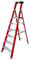 Excel Electricians Fibreglass StepLadder 3/4/5/6/8 Tread EN131 - Heavy Duty 6 Treads ladder, foldable ladder, folding stepladder, lightweight stepladder, fibreglass stepladder (6 Tread, Red Color)