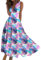 Générique Robe Soirée Bohème Chic Maxi Longue Champêtre Élégante - Jupe Été De Plage - Rose 3XL