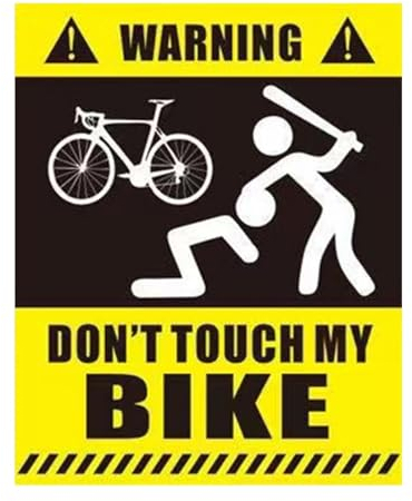 JPSDOWS Aufkleber „Don’t Touch My Bike“, Dont Touch My Bike | Wasserfester geschützter Fahrradaufkleber,Motorrad-Aufkleber „Don't Touch My Bike“, Autoaufkleber, Laptop-Fensteraufkleber