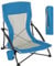 WOLTU Strandstuhl Klappbar, Campingstuhl Leicht Faltbar, Klappstuhl Strand, Gepolsterte Armlehnen, Mesh-Rückenlehne, Mit Getränkehalter Tragetasche, Für Strand Und Camping, Blau