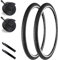 GRELiving 2er-Pack 24 Zoll Fahrradreifen 24x1 3/8 Mantel 37-590 Plus 2er-Pack 24 Zoll Schlauch 24x1 3/8 Reifen und Schlauch