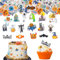 GoldRock Halloween Essbare Tortendeko,60 Stk Halloween Tortendeko Essbar,Kürbis Horror Deko Torte,Fledermaus Gespenst Esspapier Kuchendeko,Muffin Cupcake Topper Kuchen Deko Essbar Halloween Decoration