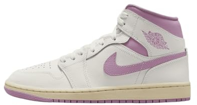 Nike Women's Air Jordan 1 Mid Sneaker, Sail/Muslin/Orchid, 4.5 UK