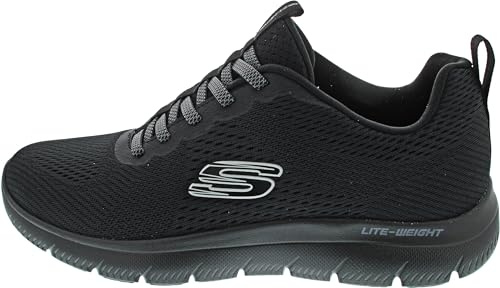 Skechers Herren SummitsSchuhe | Sneaker, Gray/Navy, Grau, Elastische Schnürsenkel, lite-weight, Herren, Schuhe