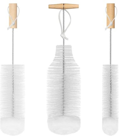 Mycket Flaschenbürste für Glasflaschen Flaschenreiniger, Reinigung Soda Reinigungsbürste, Flaschenreiniger Flaschen Bürste für 1L Sodaflaschen, Glaskaraffe, Trinkflaschen, Babyflaschen, 3 Stück