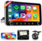 2G+64G Android 13 Single Din Car Stereo with Wireless Carplay Android Auto,Hodozzy 10.36 inch HD IPS 360-Degree Rotating Touchscreen 1 Din Radio/GPS/Wifi/Bluetooth/EQ Audio/SWC/AHD Reversing Camera