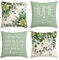 Artoid Mode Family Love Eukalyptus Blätter Sommer Kissenbezüge 4er Set, 50x50 cm Frühling Home Sweet Home Zierkissenbezug Cushion Cover Deko