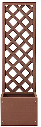 Eleganz WPC Spalier mit Blumenkasten 40x30x135 cm – Langlebiges Gartenpflege-Set für Balkon & Terrasse, Platzsparend & Wetterfest