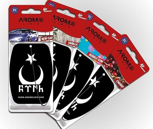 Göktürk Türkisch Duftbaum Auto Lufterfrischer mit 4 Düften New Car, Bubble Gum, Vanille, Cherry, Duftanhänger Atatürk Erdogan Türkei Flagge