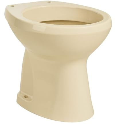 Barbottina Vaso WC a Terra con Scarico a Pavimento in Ceramica Champagne Serie Elite con Brida Finitura Lucida