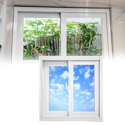 Ventana de sótano corrediza Horizontal, Ventanas de Granero con Vidrio y Pantalla, Cerradura para Sótano, Baño, Cobertizos Y Gallineros(White,20x12in/51x30cm)