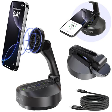 COMITOK MOTA Auto Tracking Tripod Stand for iPhone – Hands-Free Video Recording with 360° Smart Face Tracking, 2-Axis Foldable Magnetic Phone Holder for Desk & Native Camera Apps