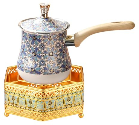 Colcolo Türkische Kaffeekanne, Milchaufschäumkrug, Mehrzweck-Milchwärmer mit Verbrühschutzgriff, Herdplatten-Teekanne für Café, Zuhause, Büro, 550 Ml
