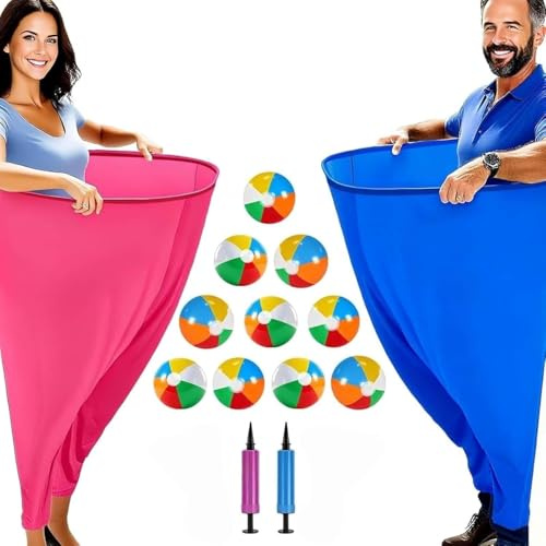 Granny Pants Yard Game für Erwachsene und Kinder, Granny Pants Outdoor Games Hüpfballspiel mit 10 Hüpfbällen, 2 Pumpen, Granny Pants Spiel, ideal für Gruppen, F-Versammlungen