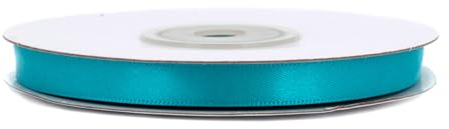 Doppelseitiges Satinband 6mm x 20m Rolle - FARBAUSWAHL in 6/10/25/38mm - farbecht & waschbar - Schleifenband für Hochzeit - Geschenkband zum Verpacken Dekorieren Basteln - Türkis 340D
