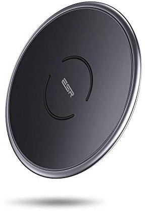 ESR Wireless Charger, Qi Tidal Wireless Charger,Fast Charging for Apple 7.5W&Android 10W[Metal Frame] for iPhone Xs/Xs Max/XR/X/8/8 Plus, Galaxy S9/S9 Plus/S8/Note 8/S7 Edge,No AC Adapter,Black