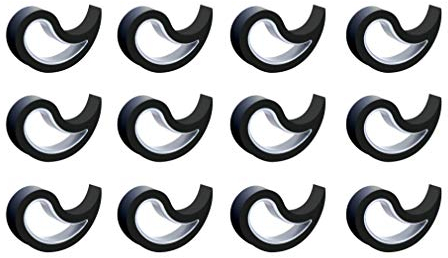 Stoppy, Stoppi, Fensterstopper, Türstopper, Türkeil, Türhaken, Fensterklammer, 12er Set (erhältlich in 4 Variationen) (Schwarz)
