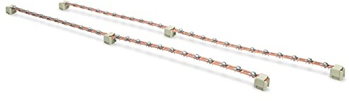 DIGITUS Potentialausgleichsschiene – 2x 770 mm – je 24 Verbindungspunkte | 4x Erdungskabel – Sammelschiene aus Kupfer – Für 19 Netzwerk- & Serverschränke von DIGITUS