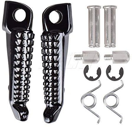 KYN for Kawasaki Ninja ZX6R ZX636 ZX9R ZX10R ZX12R ZX14 250R EX250 ER6N ER6F ER6 650R EX650 GTR1400 KLE650 Z750 Z750S Z1000 Z1000SX ZZR1200 ZZR1400 Motorrad Vorne Fußrasten Fußstützenpedal (schwarz)