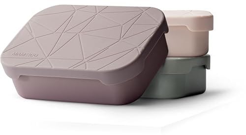 MAMEIDO Brotdose Edelstahl 1200ml, mit flexiblem Trenner & Silikondeckel, Lunchbox Erwachsene, leichte Vesperbox Kinder, Brotbox Kinder mit Fächern (Powder Blush, 1,2l)