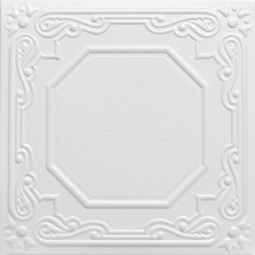 A La Maison Ceilings R32c Topkapi Palace Foam Glue-up Ceiling Tile (256 sq. ft./Case), Pack of 96, Plain White