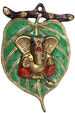 Wonder Care Lord Ganesha Metall-Idol-Figur für Zuhause, Tempel Mandir – Ganesh-Statue für Ganesh Chaturthi – Hindu-Gott, indische Pooja-Dekorationsartikel – Ganpati-Idol, Geschenk, Wand-Ganesha