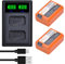 Pickle Power NP-FW50 (2 pezzi) Batteria da 1500mAh e Caricatore Dual USB per Sony ZV-E10,A6500,A6000,A6300,A6400,A5000,A5100,A3000,A7,A7II,A7RII,A7SII,A7S,A7S2,A7R,A7R2,A55,A55,RX10