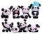 Panda Figuren, 8 Stück Niedliche Miniatur Kuchen Topper Geschenke für Mädchen, Garten Ornament, Gartenarbeit Puppe, Kuchendekoration für Kinderparty